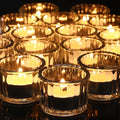 Mumufy 100 Pack Glass Tealight Candle Holder Ribbed Votive Candle Holder for Centerpiece Wedding Proposal Spa Aromatherapy Meditation Home Decor(Clear)