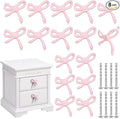 8 Pcs Bow Knobs for Dresser Matel Bow Drawer Knobs Vintage Dresser Handles Cabinet Drawer Pulls for Home Bedroom Kitchen Cabinets Hardware Cupboard (Pink,Classic Style)