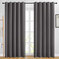 NICETOWN Blackout Curtains Panels for Bedroom - 3 Pass Microfiber Noise Reducing Thermal Insulated Solid Ring Top Blackout Window Drapes (2 Panels, 66 x 84 Inch, Gray)