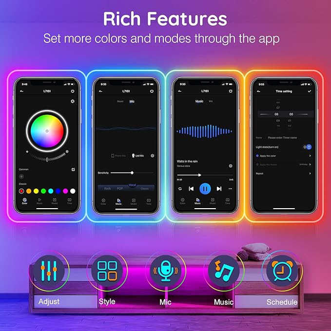 AILBTON 32.8Ft Neon Rope Lights,Flexible Led Rope Lights Control with App/Remote,Multiple Modes Rope Lights,IP65 Outdoor RGB Led Neon Light Waterproof,Music Sync Gaming