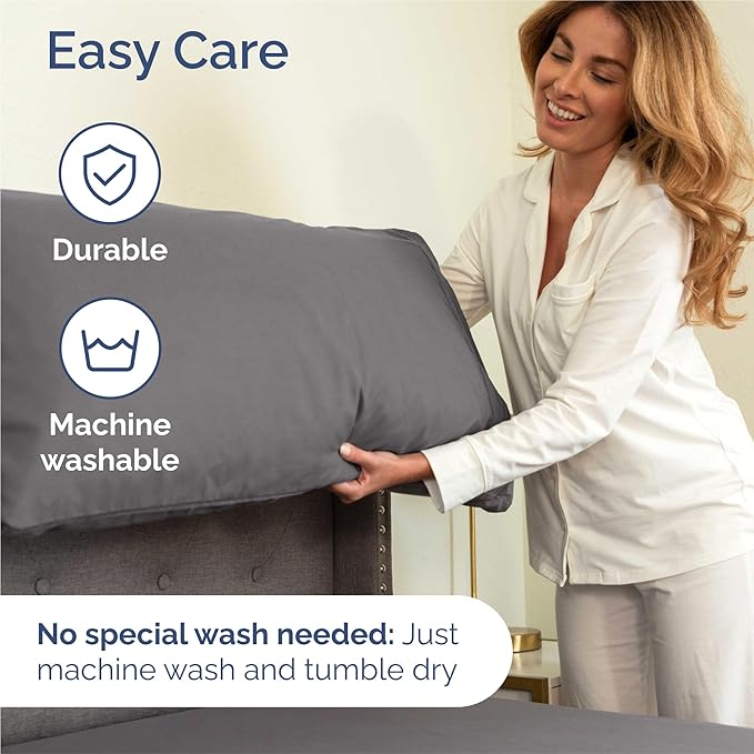 King Size 4 Piece Sheet Set - Comfy Breathable & Cooling Bed Sheets Set - Hotel Luxury Bedding for Women, Men, Kids, Teens, Boys & Girls - Deep Pockets, Ultra-Soft, Wrinkle Free - Oeko-Tex - Dark Grey