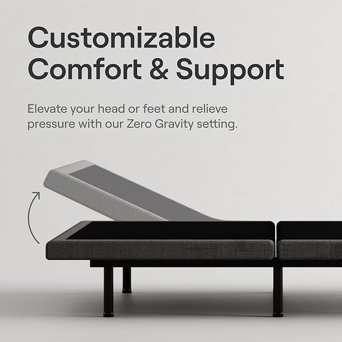 Nectar Luxe Queen Adjustable Base & 14” Mattress (New Version) - Head & Foot Incline - Medium Firm Memory Foam - Cooling Upgrade - 3 Massage Settings - 365-Night Mattress Trial & Forever Warranty