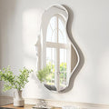 USHOWER Irregular Wall Mirror 26"x46", Frameless Asymmetrical Mirror, Modern Wall Mirrors Decorative for Bathroom, Bedroom, Living Room, Entryway, Cloakroom Renovation