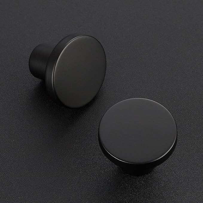 Ravinte 25 Pack Cabinet Knobs Black Kitchen Cabinet Knobs Round Dresser Drawer Pulls Closet Door Pulls 1-1/5 Inch