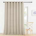 RYB HOME Linen Sheer Curtains for Living Room Bedroom Kitchen, Light Filtering Vertical Breathable Fabric Farmhouse Privacy Protection Window Drapes, W 60 x L 95 inches, Beige, 1 Panel