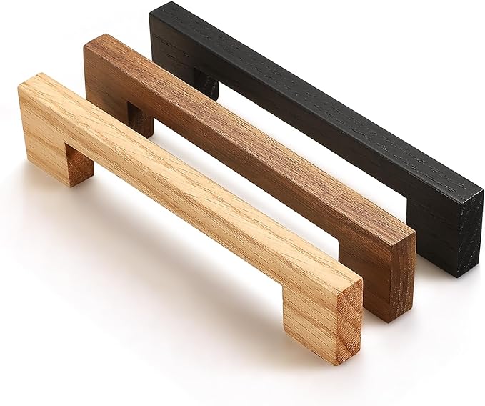 Burlywood Square 5 in 4 pcs Wooden Drawer Pulls Handle pulls for cabinets Kitchen Cabinet Drawer pulls Cabinet Door Pull