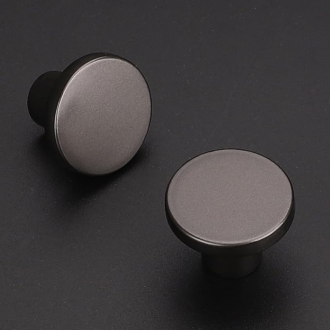 Ravinte 15 Pack Cabinet Knobs Pearl Grey Kitchen Cabinet Knobs Round Dresser Drawer Pulls Closet Door Pulls 1-1/5 Inch