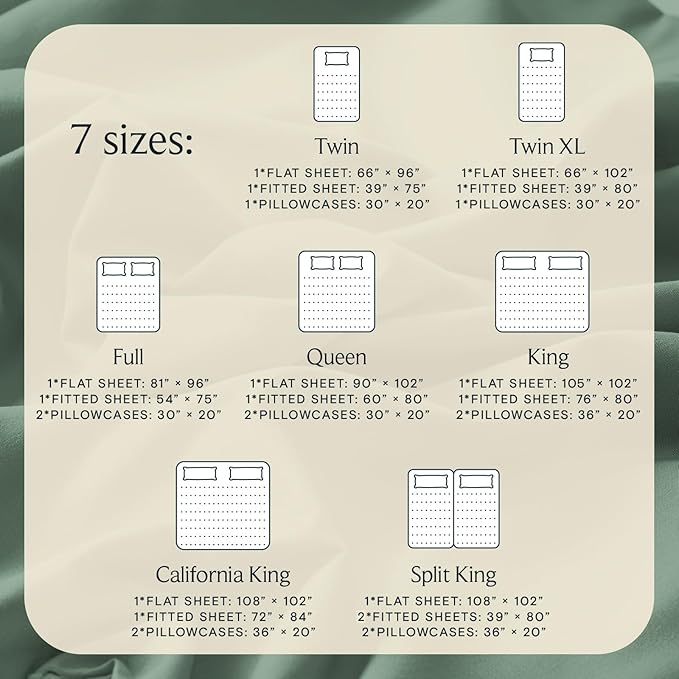 LuxClub 4 PC California King Sheet Set, Breathable Luxury Bed Sheets, Deep Pockets Wrinkle Free Cooling Sheets Machine Washable Hotel Bedding Silky Soft - Tree Moss Green Cal King