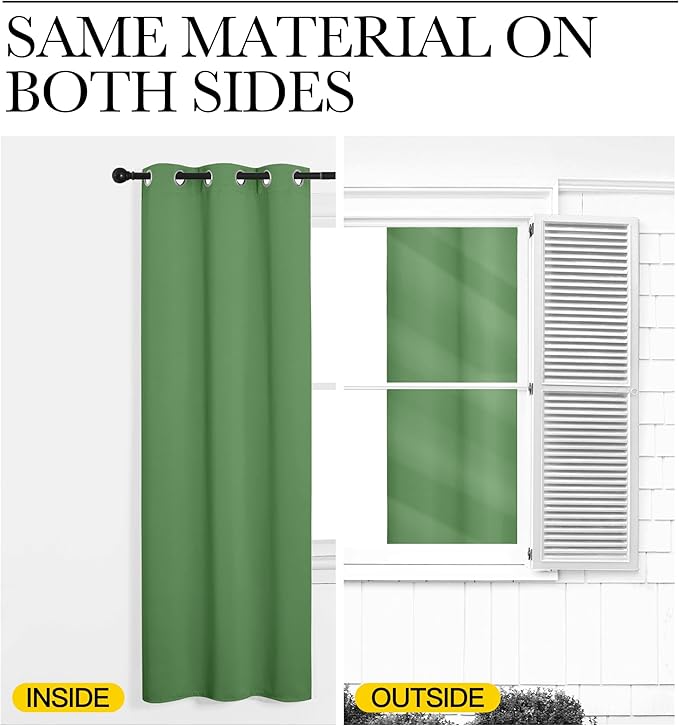 NICETOWN Froest Green Blackout Curtains 84 inches Length for Living Room, 2 Panels, 42" Wide, Thermal Insulated Long Drapes for Large Window
