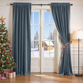 Lazzzy Velvet Blackout Curtains Thermal Insulated Room Window Drapes Super Soft Luxury Curtains for Living Room Bedroom Rod Pocket 2 Panels, Dark Slate, 42" W x 108" L