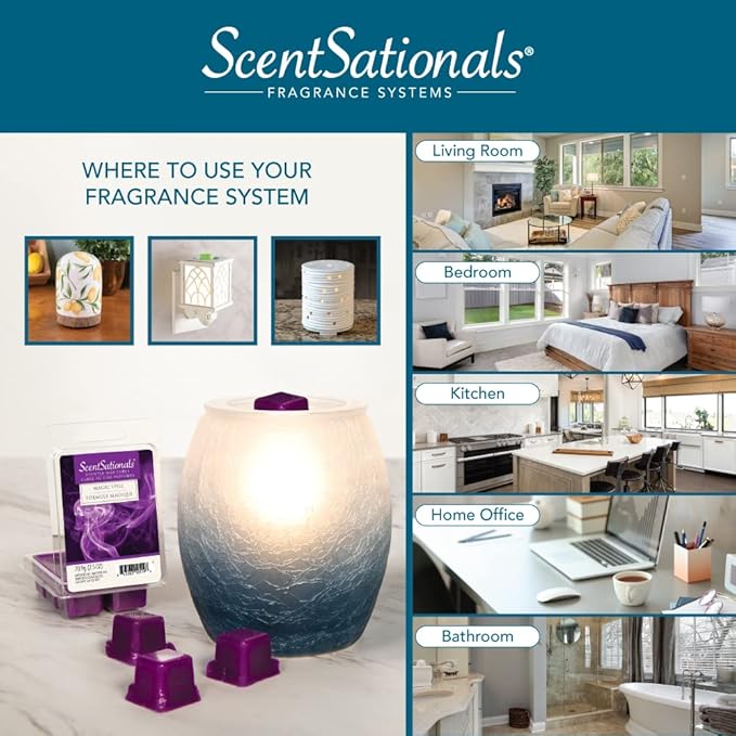 Scentsationals Wax Melt Warmer, for Scented Wax Melts - Christmas Holiday Collection Let It Snow - Fragrance Cubes and Tarts