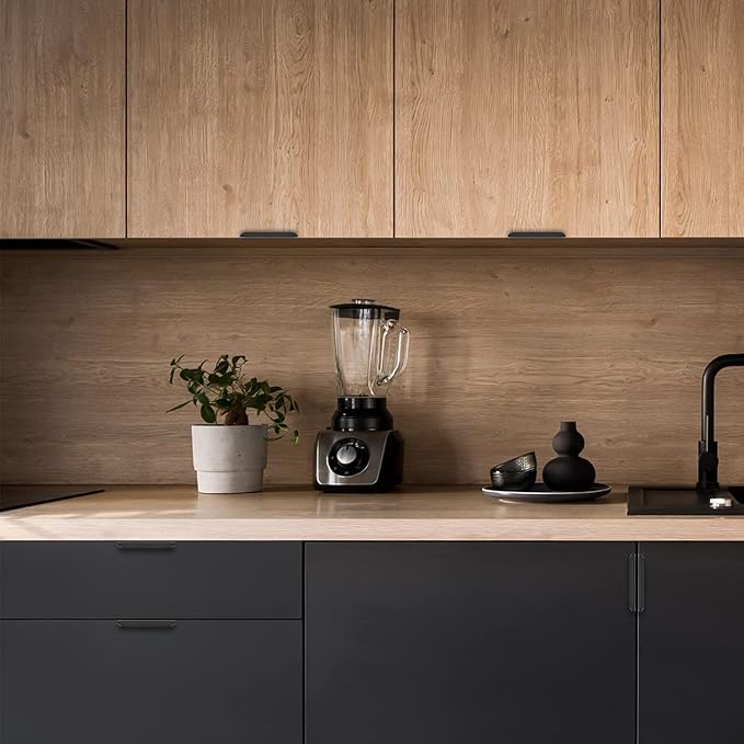 Ravinte Hardware 12 Pack Black Cabinet Handles, 5.9 Inch (150mm) Finger Edge Pulls, 5 Inch Hole Center, Finger Pulls for Cabinets