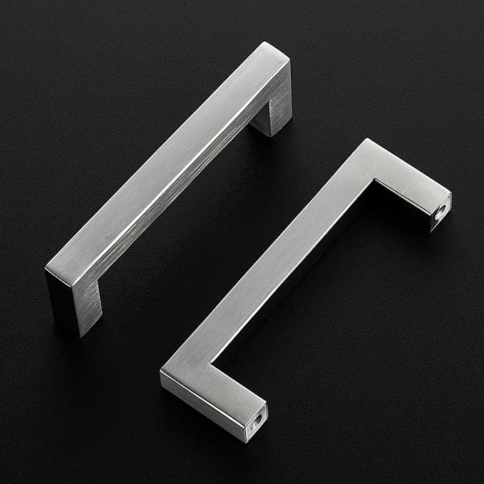 Ravinte 15 Pack Brushed Nickel Kitchen Cabinet Handles 4 Inch Cabinet Pulls Square Kitchen Hardware for Cabinet Drawer Pulls Drawer Handles Come with Screwdriver