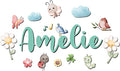 Custom Nursery Name Sign with Themed Decor Kit | Personalized Wooden Wall Art for Baby, Kids Room | Space, Jungle, Circus, Under the Sea, Woodland, Rainbow (50", Fairy Garden)