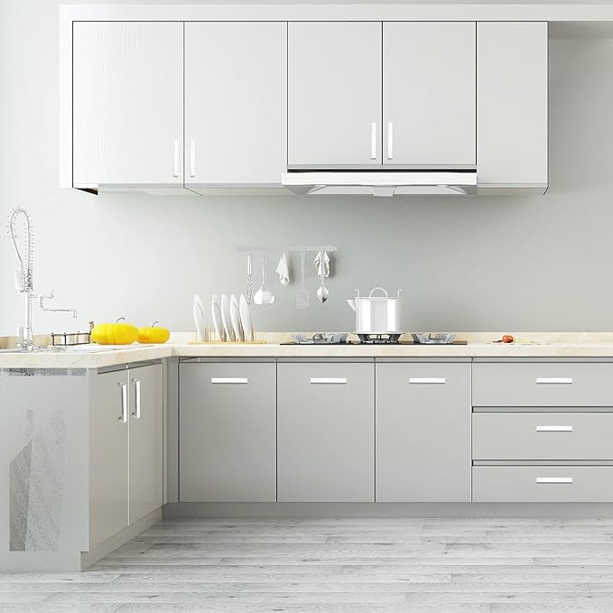 Cabinet Pulls Brushed Nickel Cabinet Handles Square Drawer Pulls, 10 Pack 7-1/2 Inch Stainless Steel Kitchen Door Cupboard Cabinet Handles, Cabinet Hardware Drawer Handles, 192mm Hole Centers