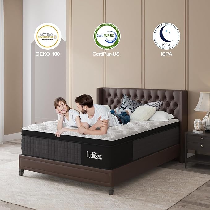 Full Mattress, 12 Inch Hybrid Mattresses Eurotop with Gel Memory Foam,Motion Isolation Individually Wrapped Pocket Coils Breathable Comfort Soft Pressure Relief 100 Night Trial
