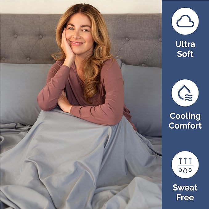Twin XL Size 3 Piece Sheet Set - Comfy Breathable & Cooling Bed Sheets Set - Hotel Luxury Bedding for Women, Men, Kids, Teens, Boys & Girls - Deep Pockets, Soft, Wrinkle Free - Oeko-Tex - Steel Blue