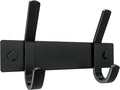 Matte Black Small Coat Rack Wall Mount – 6 Inch Stainless Steel Hook Rail with 2 Double Coat Hooks – Wall Mounted Entryway Organizer for Coats, Hats, Bags, Towels, Robes, Closet or Bathroom