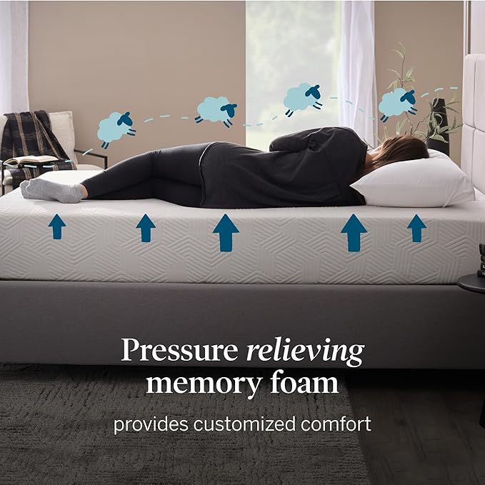 LUCID 12 Inch Memory Foam Mattress - Medium Plush Feel - Infused with Refreshing Bamboo Charcoal and Cooling Gel - Bed in a Box - Temperature Regulating - Pressure Relief - Breathable - Full Size