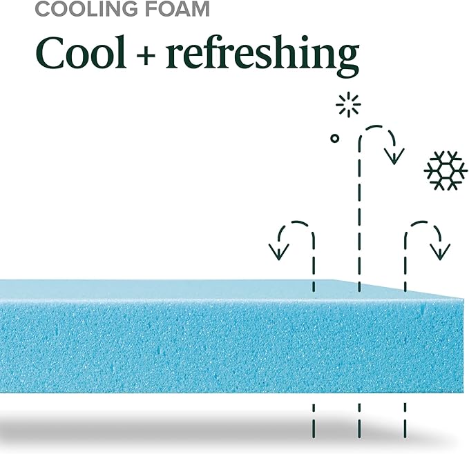 ZINUS 6 Inch Green Tea Cooling Memory Foam Mattress [New Version], Queen, Fiberglass Free, Medium Firmness, Cooling Gel Foam, Certified Safe Foams & Fabric, Mattress in A Box