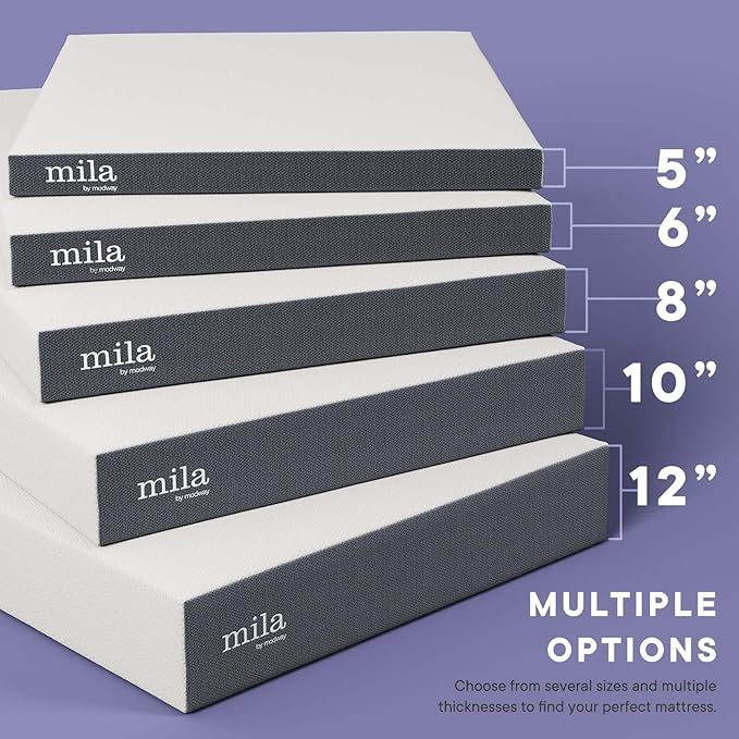 Modway MOD-7102-WHI Mila 12" Twin Mattress, White