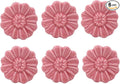 6PCS Vintage Floral Daisy Ceramic Dresser Drawer Knobs Elegant Cabinet Cupboard Door Hardware Pull Handles w/Screws Pink