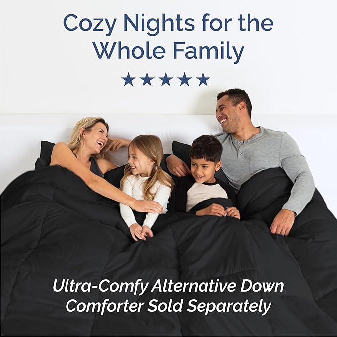 Cal King Size 4 Piece Sheet Set - Comfy Breathable & Cooling Bed Sheets Set - Hotel Luxury Bedding for Women, Men, Kids, Teens, Boys & Girls - Deep Pockets, Ultra-Soft, Wrinkle Free - Oeko-Tex - Black