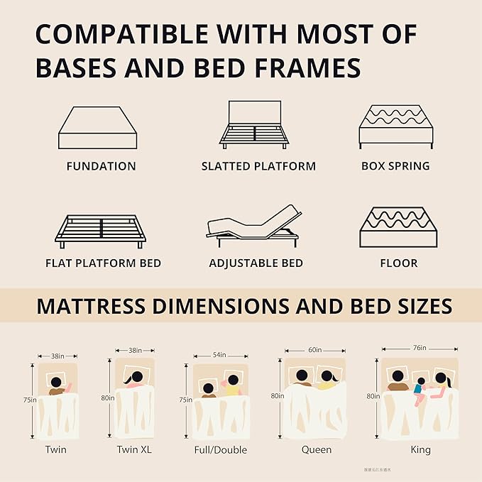 EGOHOME 12 Inch Queen Memory Foam Mattress for Back Pain, Cooling Copper Gel Bed in a Box, Foam Made in USA, CertiPUR-US Certified, Therapeutic Medium Firm, Double 60x80x12 Black