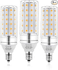 E12 LED Bulbs,12W LED Corn Light Bulb, E12 LED Bulb 100W Equivalent 1200 Lumen 3000K Warm White, Non-Dimmable LED Candelabra Light Bulbs, E12 Candelabra Base Chandelier Light Bulbs, Pack of 3