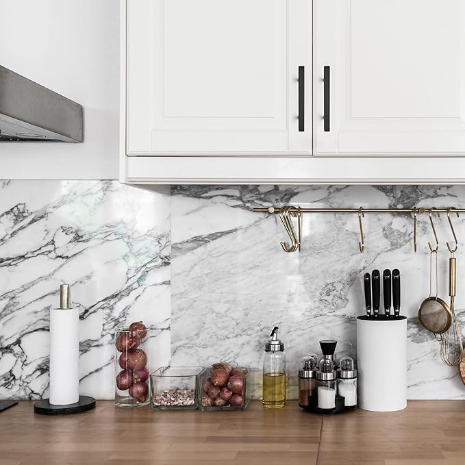 Ravinte Black Cabinet Handles 20 Pack 3-3/4 inch Matte Black Square Cabinet Pulls Kitchen Hardware 6 inch Overall Length Kitchen Drawer Pulls