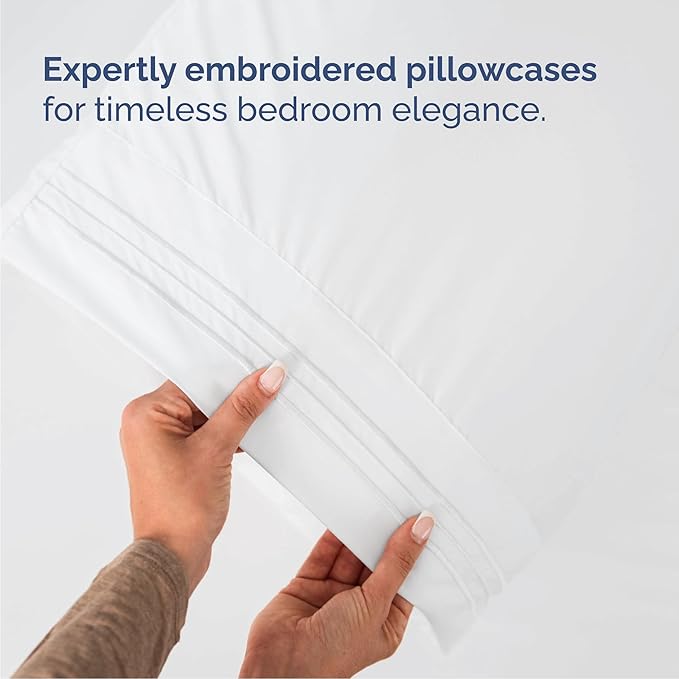 Cal King Size 4 Piece Sheet Set - Comfy Breathable & Cooling Bed Sheets Set - Hotel Luxury Bedding for Women, Men, Kids, Teens, Boys & Girls - Deep Pockets, Ultra-Soft, Wrinkle Free - Oeko-Tex - White