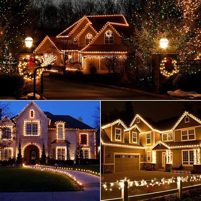 Brizled Gentle Twinkle C5 Christmas Lights, 33ft 100 LED Christmas String Lights, Connectable 120V Warm White Xmas Tree Light Indoor Outdoor Twinkle Xmas Light for Tree Home Holiday Wedding Decor