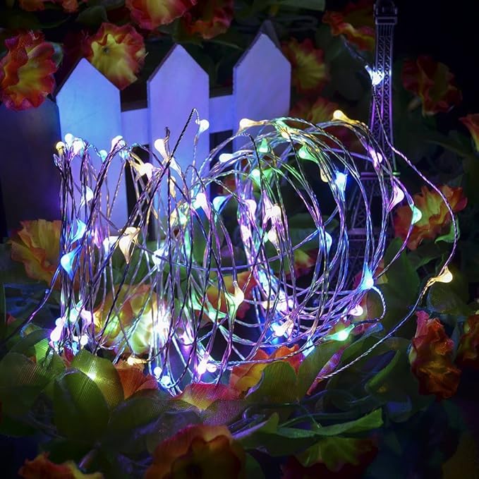 ANJAYLIA Fairy Lights, Multicolor 16.5Ft/5M 50leds Bright String Light Party Home Valentine's Day Festival Decorations Battery Operated Lights(RGB)