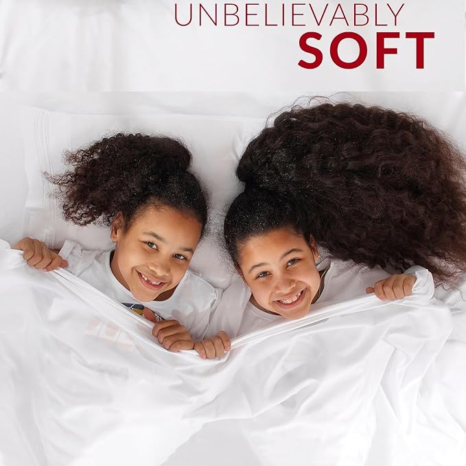 Mellanni King Sheets Set - 4 PC Iconic Collection Bedding - Hotel Luxury, Extra Soft, Cooling Bed Sheets - Wrinkle, Fade, Stain Resistant (King, Pin Stripe Gray)