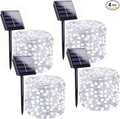 Solar String Lights Outdoor, 4 Pack Each 100 LED Solar Christmas Twinkle Lights Outside, Waterproof Copper Wire with 8 Modes Solar Fairy Lights for Garden Yard Tree Wedding Christmas Decor(Cool White)