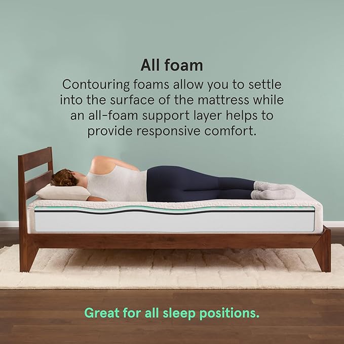 Tuft & Needle Original Medium Twin Size Adaptive Foam Mattress in a Box, Cooling Gel, Pressure Relief, Supportive, 100 Night Trial, Fiberglass Free, CertiPUR-US, 10-Year Limited Warranty
