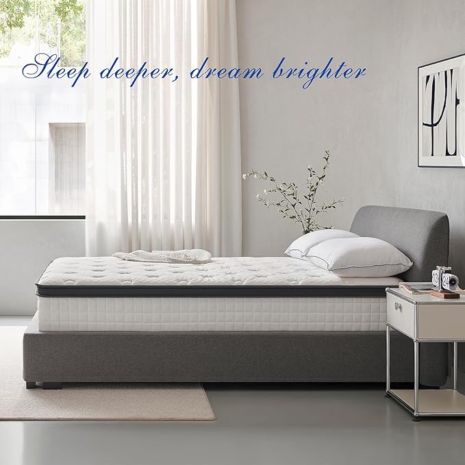 California King Mattress 12 Inch, Hybrid Cal King Size Mattress in a Box, Medium Feel, 3 Layer Premium Foam with Pocket Springs for Motion Isolation and Pressure Relieve, 84"x72"x12", 100-Night Trial