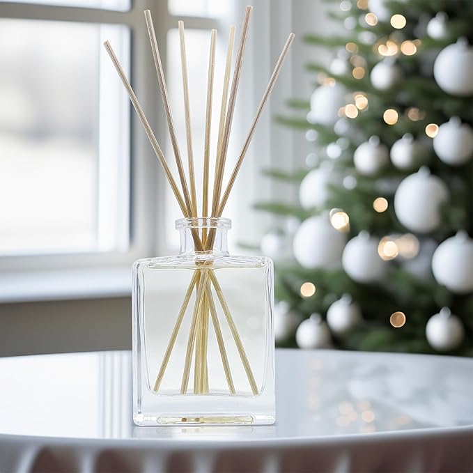 Urban Naturals Oud Reed Diffuser Set – Bergamot, Raspberry, Oud, Musk, Warm Amber – Made with Essential Oils – Sleek Rectangular Refillable Glass Bottle – Made in The USA