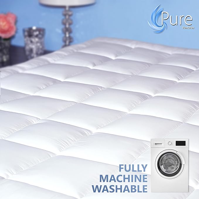 Queen Mattress Topper and Pad Cover Extra Thick Luxury Down Alternative Pillow Top Cooling Bed Topper Ultra Plush and Hypoallergenic Mattress Protector 18 Inch Deep Pocket