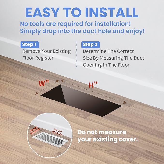 2x10 Inches 4 Pack Heavy Duty Walkable Floor Register - Easy Adjust Air Supply Lever Decorative Floor Vent Covers, Boston Design Vent Covers for Home - Satin Nickel