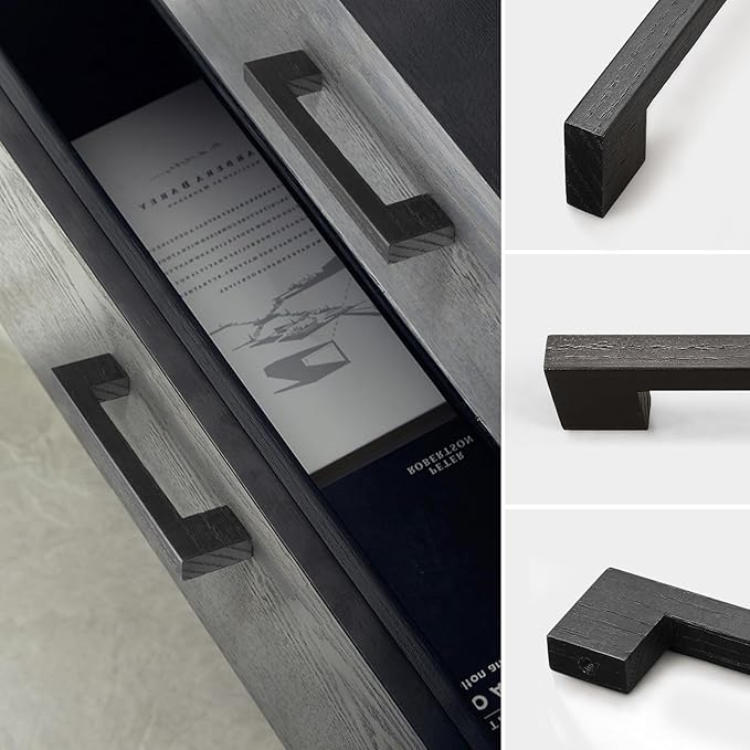 Walnut Square 5 in 8 pcs Wooden Drawer Pulls Handle pulls for cabinets Kitchen Cabinet Drawer pulls Cabinet Door Pull