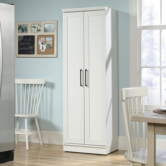 Sauder HomePlus Storage Cabinet/ Pantry cabinets, Soft White finish