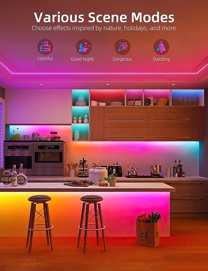 Lamomo LED Neon Rope Lights 32.8Ft, RGB LED Strip Lights Control with App/Remote, Music Sync Color Changing Waterproof Flexible Led Light Strip, Cuttable Gaming Neon Lights for Bedroom Indoor