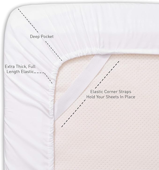 Deep Pocket Queen Sheets - 6 Piece 1500 Supreme Deluxe Collection Up to 21" Extra Deep Pocket Ultra Soft Queen Sheet Set Deep Pocket Bedding, Extra Deep Queen, White