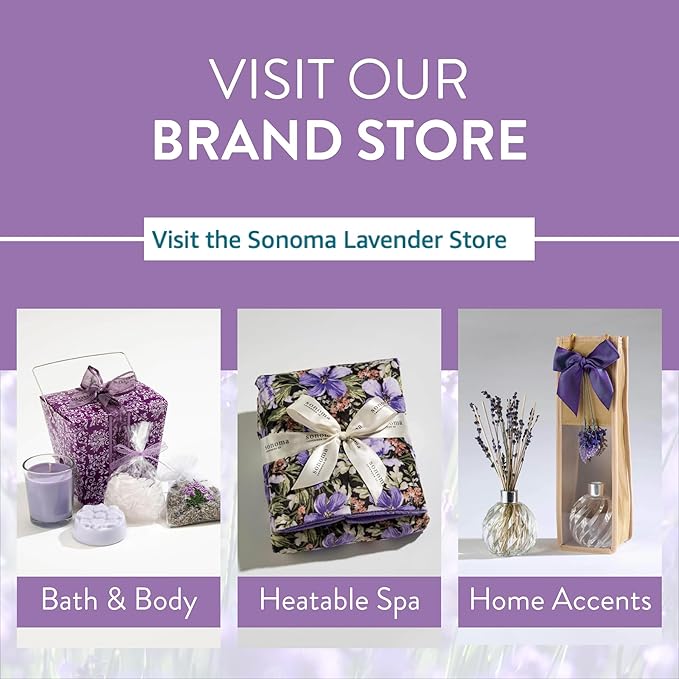 Sonoma Lavender Dried Lavender Sachets by The Yard for Drawers and Closets, Natural Air Freshener for Home, Car, Bag, Room, and Closet