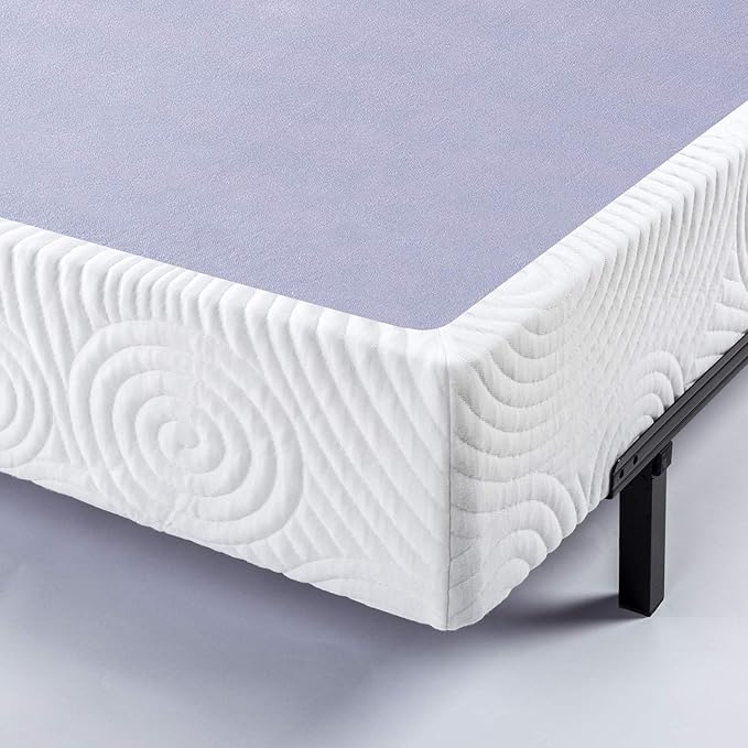 ZINUS Metal Box Spring with Wood Slats, 9 Inch Mattress Foundation, Sturdy Steel Structure, Easy Assembly, California King