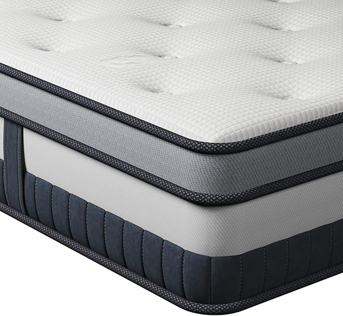 Vesgantti Twin Mattress 10 Inch Innerspring Multilayer Hybrid Single Mattress - Ergonomic Design with Memory Foam and Pocket Spring Mattresses Twin Size - Box Top Series Medium Firm Feel