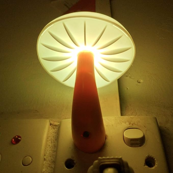 AUSAYE 4 Pack Plug in Night Light, Mushroom Light LED Nightlights for Kids, Adults, Bedroom, Bathroom,Hallway, Stairs, Kitchen White