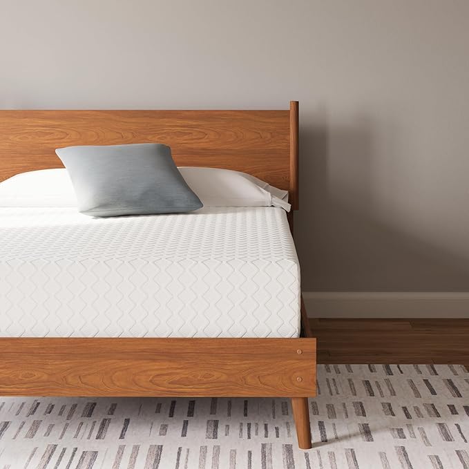 Signature Design by Ashley Queen Size Chime 12 Inch Medium Firm Memory Foam Mattress with Green Tea & Charcoal Gel for Pressure Relief, Fiberglass Free, Mattress In A Box