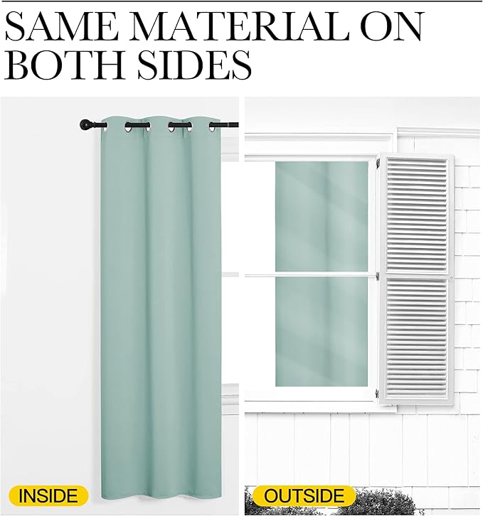 NICETOWN Aqua Blue Blackout Curtains 78" Long for Office, Dining Room, Guest Room, Sound Reducing Heat and Cold Block Curtain Panels for Modern Decorative (55" Wide by 78" Long, 2 Pieces)